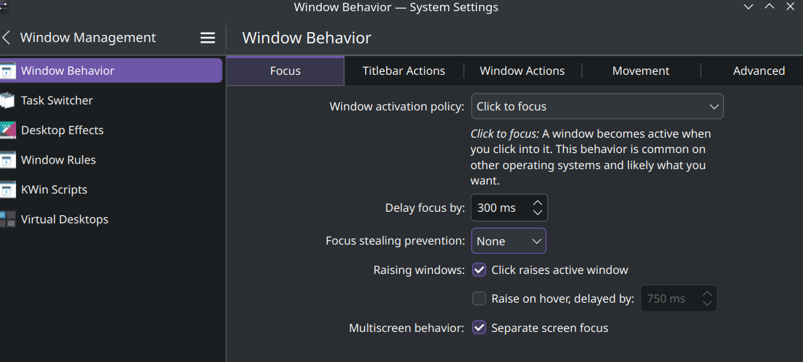 Linux KDE Plasma Focus Prevention